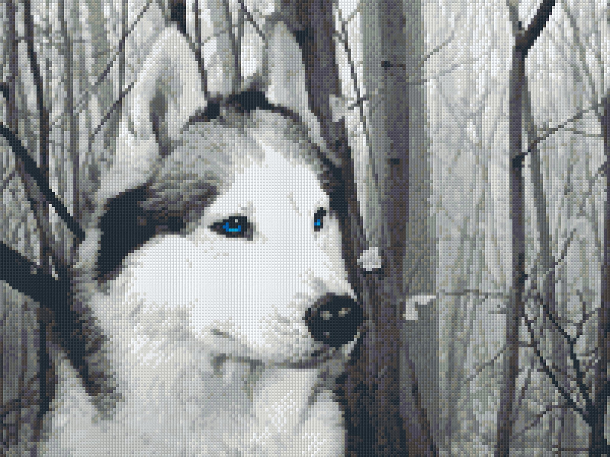 Siberian Husky – Pixel Art USA