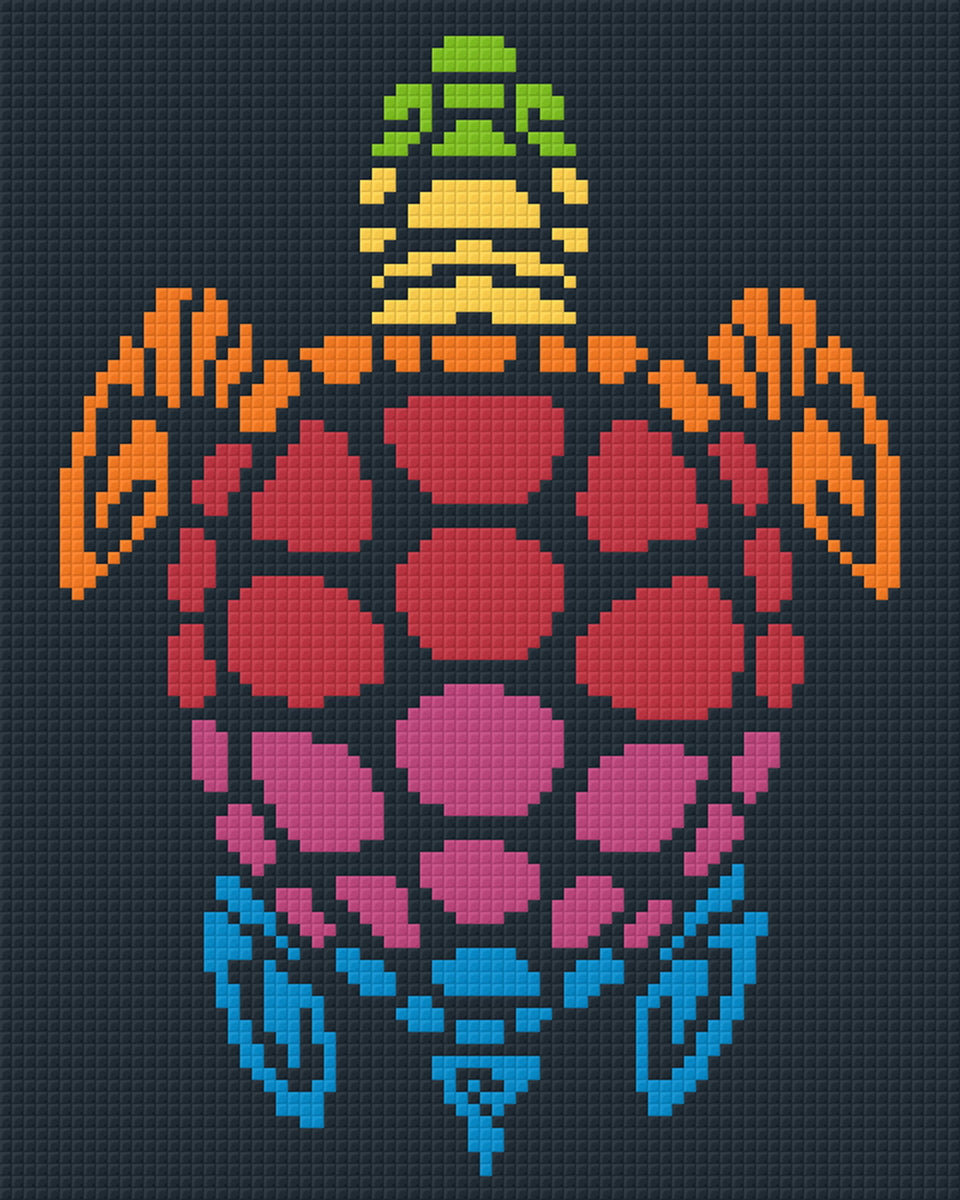 Rainbow Turtle – Pixel Art USA
