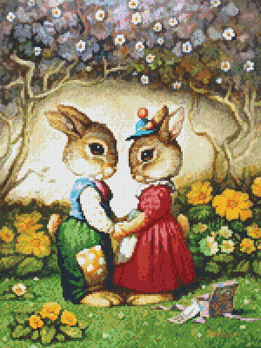Rabbits New Hat – Pixel Art USA